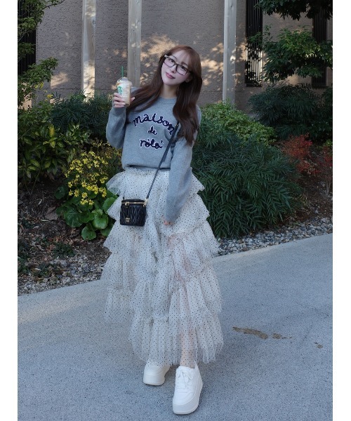 ボリュームアシメチュールロングスカート（スカート）｜Darich