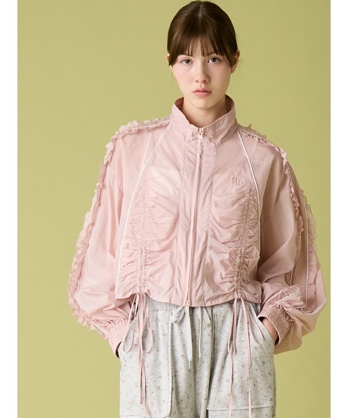FURFUR（ファーファー）の「シアーフリルブルゾン（ブルゾン・レディース・オフホワイト/ブラック/ピンク・F）」の3枚目の写真