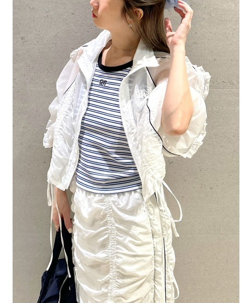 FURFUR（ファーファー）の「シアーフリルブルゾン（ブルゾン・レディース・オフホワイト/ブラック/ピンク・F）」の13枚目の写真