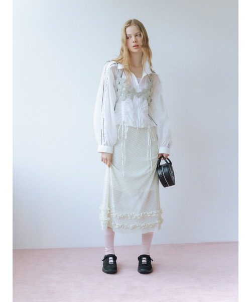 FURFUR（ファーファー）の「シアーフリルブルゾン（ブルゾン・レディース・オフホワイト/ブラック/ピンク・F）」の19枚目の写真