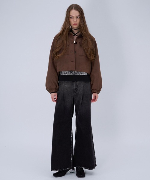 HARE（ハレ）の「ワークポケットショートブルゾン(HARE)（ブルゾン・レディース・ブラック/ブラウン・FREE）」の10枚目の写真