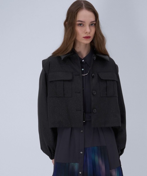 HARE（ハレ）の「ワークポケットショートブルゾン(HARE)（ブルゾン・レディース・ブラック/ブラウン・FREE）」の11枚目の写真