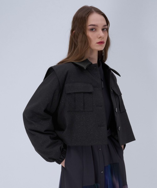 HARE（ハレ）の「ワークポケットショートブルゾン(HARE)（ブルゾン・レディース・ブラック/ブラウン・FREE）」の12枚目の写真