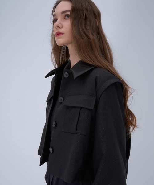 HARE（ハレ）の「ワークポケットショートブルゾン(HARE)（ブルゾン・レディース・ブラック/ブラウン・FREE）」の14枚目の写真