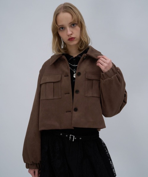 HARE（ハレ）の「ワークポケットショートブルゾン(HARE)（ブルゾン・レディース・ブラック/ブラウン・FREE）」の16枚目の写真