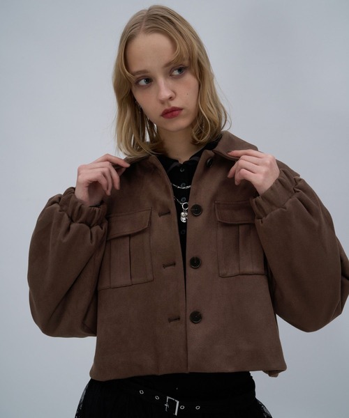 HARE（ハレ）の「ワークポケットショートブルゾン(HARE)（ブルゾン・レディース・ブラック/ブラウン・FREE）」の17枚目の写真