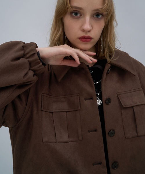 HARE（ハレ）の「ワークポケットショートブルゾン(HARE)（ブルゾン・レディース・ブラック/ブラウン・FREE）」の20枚目の写真