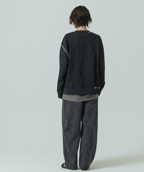 SLICK(スリック)の「【SLICK/スリック】Fade Prinded Embroidery Sweat Pullover/フェードプリントエンブロイダリースウェット/ハンドステッチ(Tシャツ/カットソー・メンズ・ブルー/ブラック/ライトグレー/ブラウン・1/2/3)」の12枚目の写真