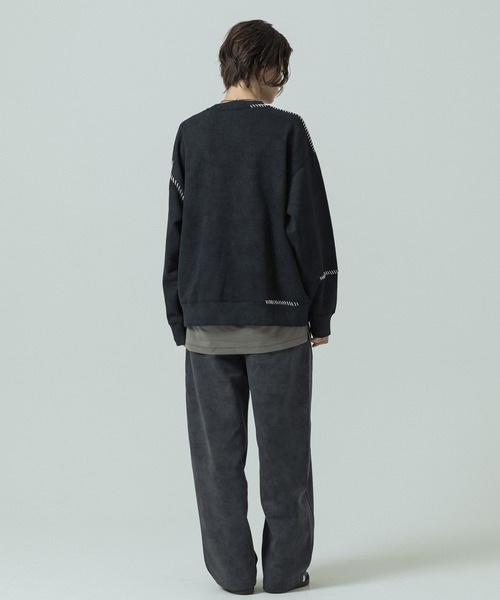 SLICK(スリック)の「【SLICK/スリック】Fade Prinded Embroidery Sweat Pullover/フェードプリントエンブロイダリースウェット/ハンドステッチ(Tシャツ/カットソー・メンズ・ブルー/ブラック/ライトグレー/ブラウン・1/2/3)」の13枚目の写真