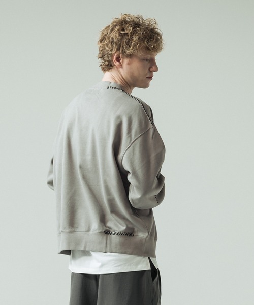 SLICK(スリック)の「【SLICK/スリック】Fade Prinded Embroidery Sweat Pullover/フェードプリントエンブロイダリースウェット/ハンドステッチ(Tシャツ/カットソー・メンズ・ブルー/ブラック/ライトグレー/ブラウン・1/2/3)」の17枚目の写真