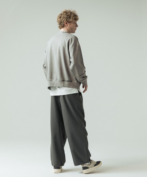 SLICK(スリック)の「【SLICK/スリック】Fade Prinded Embroidery Sweat Pullover/フェードプリントエンブロイダリースウェット/ハンドステッチ(Tシャツ/カットソー・メンズ・ブルー/ブラック/ライトグレー/ブラウン・1/2/3)」の22枚目の写真