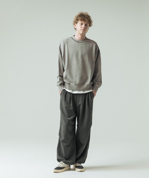 SLICK(スリック)の「【SLICK/スリック】Fade Prinded Embroidery Sweat Pullover/フェードプリントエンブロイダリースウェット/ハンドステッチ(Tシャツ/カットソー・メンズ・ブルー/ブラック/ライトグレー/ブラウン・1/2/3)」の18枚目の写真