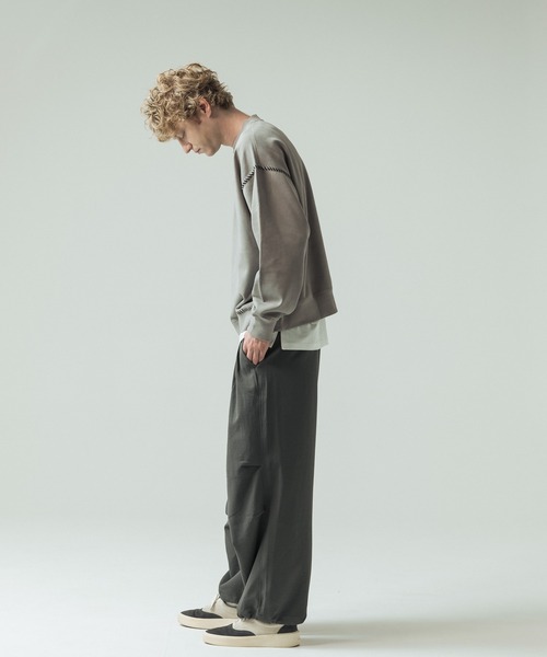 SLICK(スリック)の「【SLICK/スリック】Fade Prinded Embroidery Sweat Pullover/フェードプリントエンブロイダリースウェット/ハンドステッチ(Tシャツ/カットソー・メンズ・ブルー/ブラック/ライトグレー/ブラウン・1/2/3)」の20枚目の写真