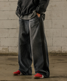 BURNING CAPONE（バーニングカポネ）の「BCトラックデニムパンツ 黒青（デニムパンツ）」