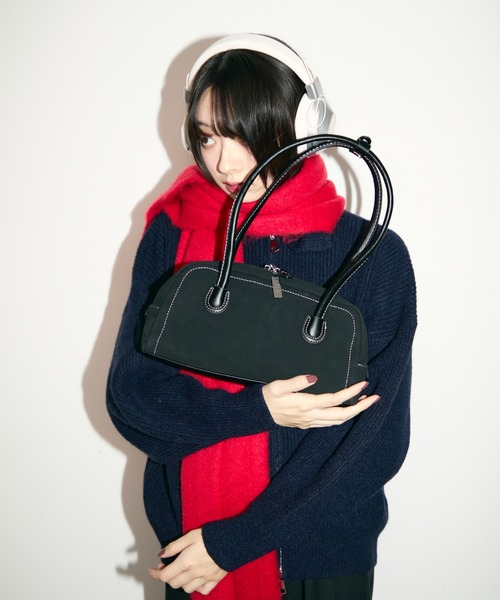TONER(トナー)の「ステッチミニボストンバッグ/ロゴプレート付き(ボストンバッグ・レディース・ブラウン/ブラック・FREE)」の12枚目の写真