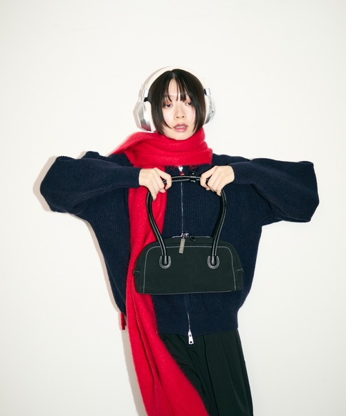 TONER(トナー)の「ステッチミニボストンバッグ/ロゴプレート付き(ボストンバッグ・レディース・ブラウン/ブラック・FREE)」の4枚目の写真