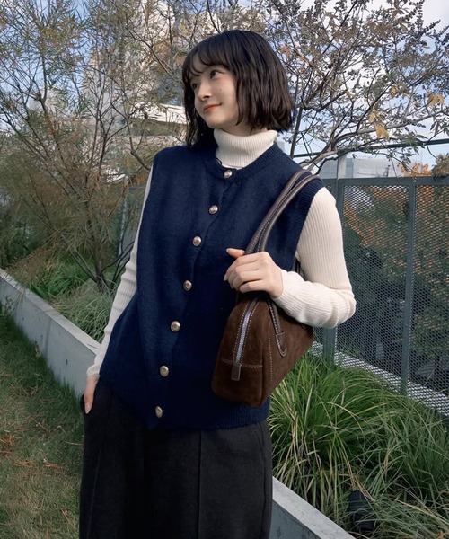 TONER(トナー)の「ステッチミニボストンバッグ/ロゴプレート付き(ボストンバッグ・レディース・ブラウン/ブラック・FREE)」の3枚目の写真