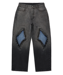 PATCHED STRAIGHT PANTS - BLACK