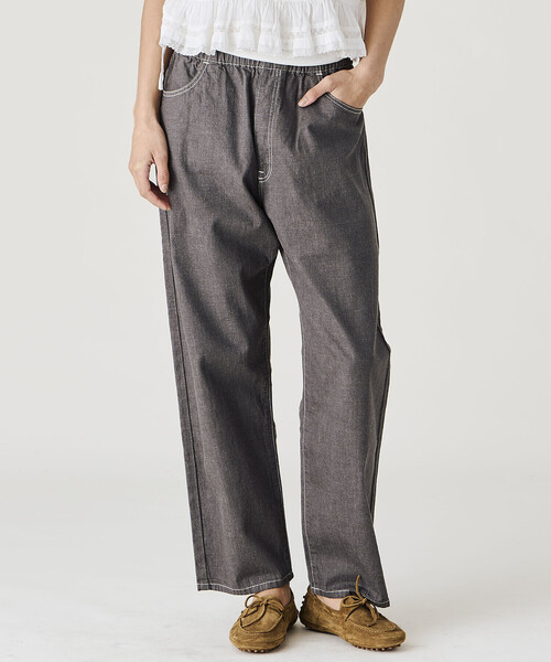 DANTON（ダントン）の「DANTON | カラーデニム イージーパンツ WOMEN（デニムパンツ・レディース・ブルー/ピンク系その他/アイボリー/インディゴブルー/チャコール・38/36）」の21枚目の写真