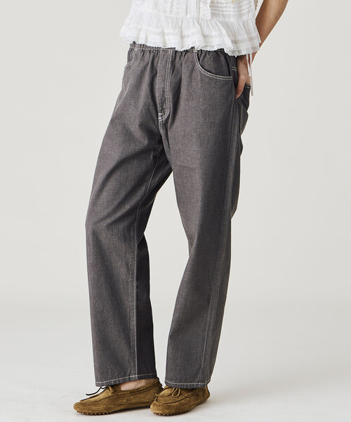 DANTON（ダントン）の「DANTON | カラーデニム イージーパンツ WOMEN（デニムパンツ・レディース・ブルー/ピンク系その他/アイボリー/インディゴブルー/チャコール・38/36）」の20枚目の写真