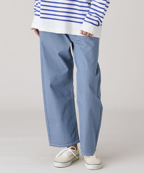DANTON（ダントン）の「DANTON | カラーデニム イージーパンツ WOMEN（デニムパンツ・レディース・ブルー/ピンク系その他/アイボリー/インディゴブルー/チャコール・38/36）」の4枚目の写真