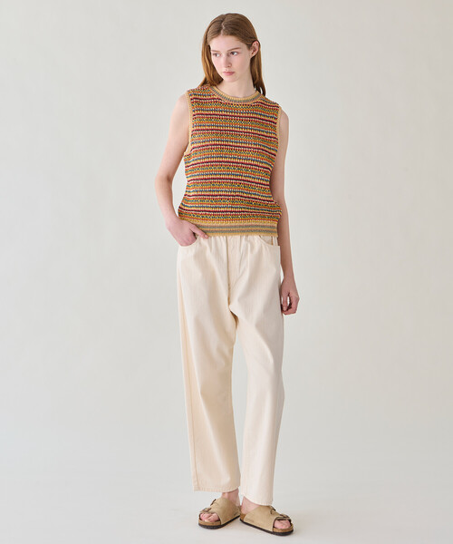 DANTON（ダントン）の「DANTON | カラーデニム イージーパンツ WOMEN（デニムパンツ・レディース・ブルー/ピンク系その他/アイボリー/インディゴブルー/チャコール・38/36）」の6枚目の写真