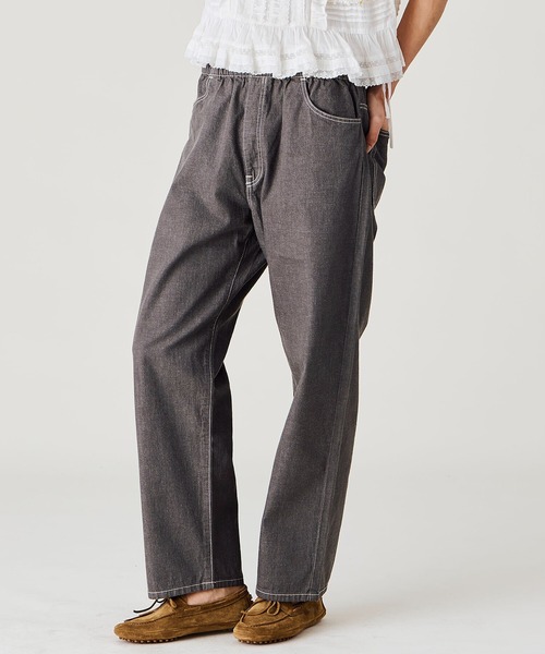 DANTON（ダントン）の「DANTON | カラーデニム イージーパンツ WOMEN（デニムパンツ・レディース・ブルー/ピンク系その他/アイボリー/インディゴブルー/チャコール・38/36）」の8枚目の写真