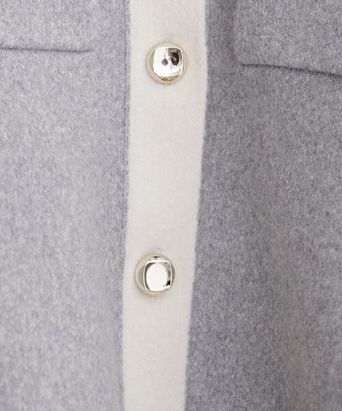 natural couture（ナチュラルクチュール）の「配色衿ニット羽織（カーディガン/ボレロ・レディース・ネイビー/グレー/ピンク・FREE）」の15枚目の写真