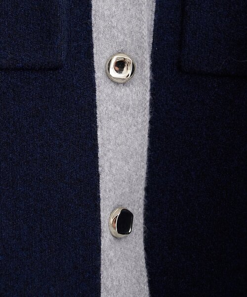 natural couture（ナチュラルクチュール）の「配色衿ニット羽織（カーディガン/ボレロ・レディース・ネイビー/グレー/ピンク・FREE）」の5枚目の写真