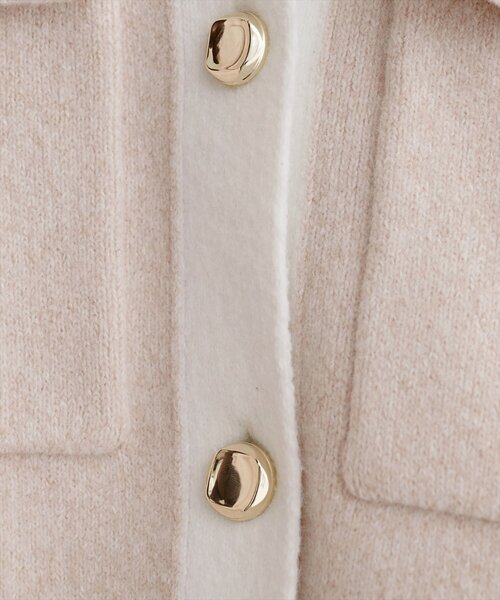 natural couture（ナチュラルクチュール）の「配色衿ニット羽織（カーディガン/ボレロ・レディース・ネイビー/グレー/ピンク・FREE）」の10枚目の写真