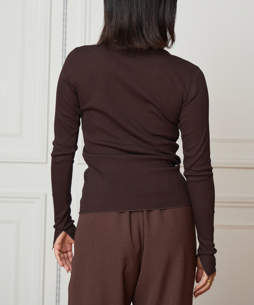 IENA LA BOUCLE（イエナラブークル）の「IENA LA BOUCLE コットンリブカーディガン（カーディガン/ボレロ・レディース・ブラック/ブラウン・FREE）」の13枚目の写真