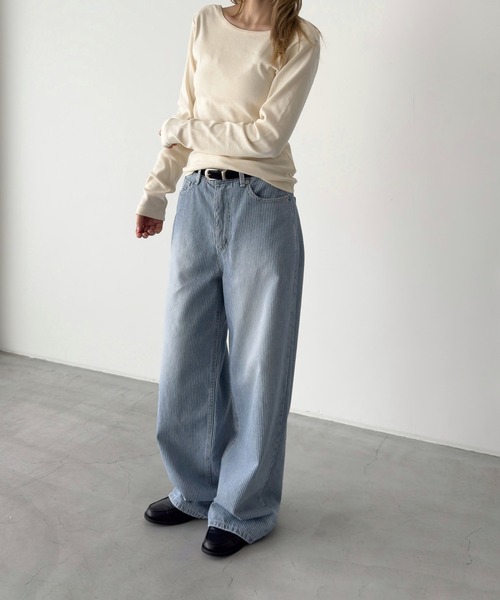 CANAL JEAN（キャナルジーン）の「Miller　背あきカップ付きロンT（Tシャツ/カットソー・レディース・アイボリー/ブラック/ブラウン系その他・ONE SIZE）」の9枚目の写真