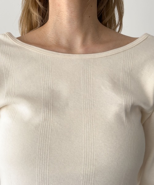 CANAL JEAN（キャナルジーン）の「Miller　背あきカップ付きロンT（Tシャツ/カットソー・レディース・アイボリー/ブラック/ブラウン系その他・ONE SIZE）」の15枚目の写真