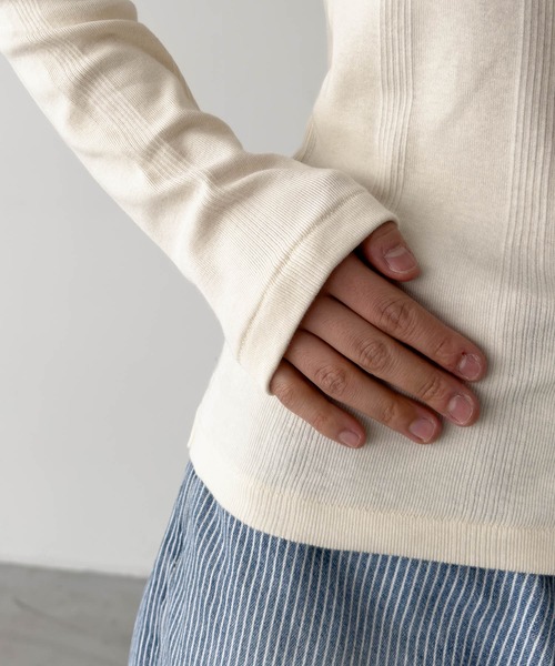 CANAL JEAN（キャナルジーン）の「Miller　背あきカップ付きロンT（Tシャツ/カットソー・レディース・アイボリー/ブラック/ブラウン系その他・ONE SIZE）」の16枚目の写真