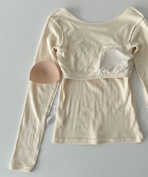 CANAL JEAN（キャナルジーン）の「Miller　背あきカップ付きロンT（Tシャツ/カットソー・レディース・アイボリー/ブラック/ブラウン系その他・ONE SIZE）」の17枚目の写真