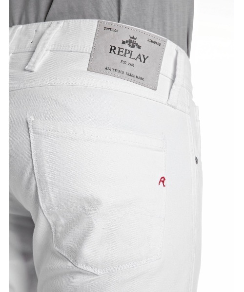 REPLAY（リプレイ）の「スリムフィットANBASS ホワイトストレッチデニム（デニムパンツ・メンズ・ホワイト・W36xL32/W34xL32/W32xL32/W31xL32/W30xL32/W29xL32/W28xL32/W33xL32）」の8枚目の写真