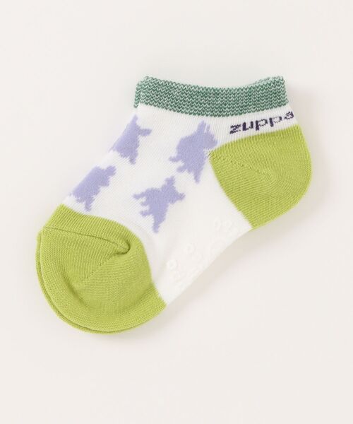 zuppa di zucca(ズッパ デ ズッカ)の「フレブル柄スニーカーソックス(ソックス/靴下・キッズ・グリーン/ネイビー・S/L/LL/M)」の2枚目の写真