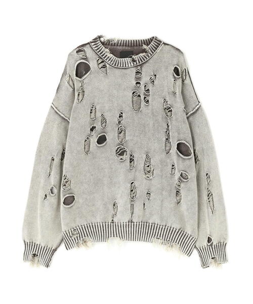 DANKE SCHON（ダンケシェーン）の「DankeSchon/ダンケシェーン/ACID WASH TENJIKU CREWNECK（ニット/セーター・レディース・ベージュ/ブラック・L/M）」の16枚目の写真