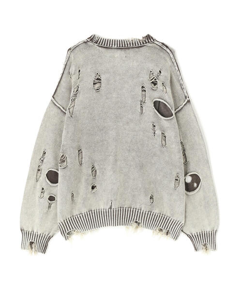DANKE SCHON（ダンケシェーン）の「DankeSchon/ダンケシェーン/ACID WASH TENJIKU CREWNECK（ニット/セーター・レディース・ベージュ/ブラック・L/M）」の5枚目の写真