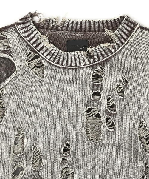 DANKE SCHON（ダンケシェーン）の「DankeSchon/ダンケシェーン/ACID WASH TENJIKU CREWNECK（ニット/セーター・レディース・ベージュ/ブラック・L/M）」の18枚目の写真