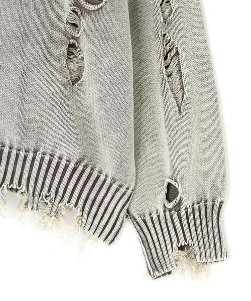 DANKE SCHON（ダンケシェーン）の「DankeSchon/ダンケシェーン/ACID WASH TENJIKU CREWNECK（ニット/セーター・レディース・ベージュ/ブラック・L/M）」の8枚目の写真