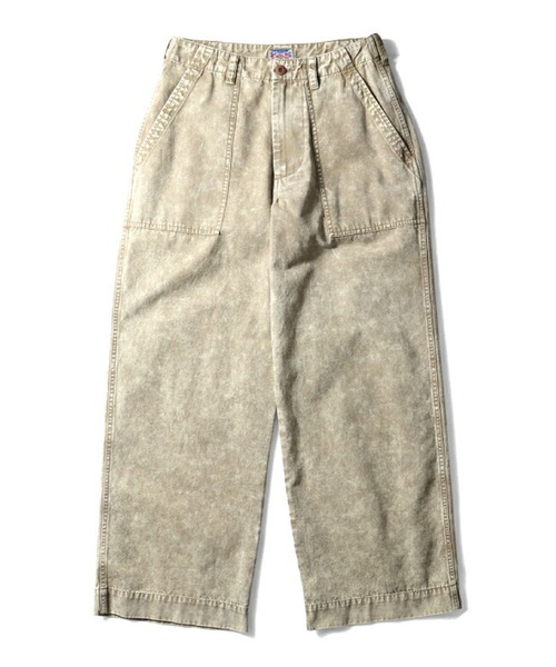 HOUSTON（ヒューストン）の「HOUSTON ケミカルウォッシュファティーグパンツ（カーゴパンツ・レディース・ベージュ/ブラック/オリーブドラブ・0/1）」の2枚目の写真