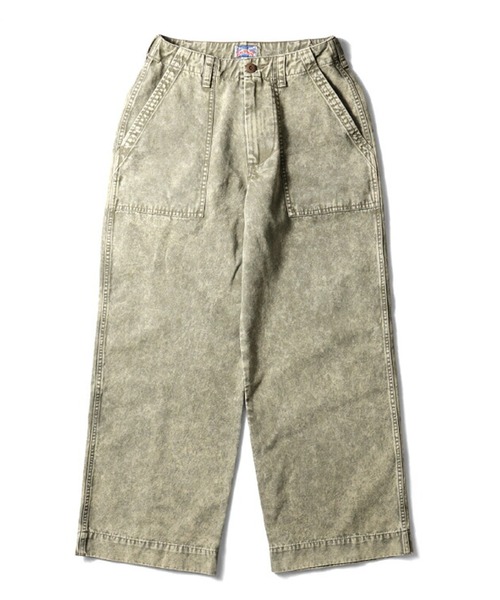 HOUSTON（ヒューストン）の「HOUSTON ケミカルウォッシュファティーグパンツ（カーゴパンツ・レディース・ベージュ/ブラック/オリーブドラブ・0/1）」の3枚目の写真