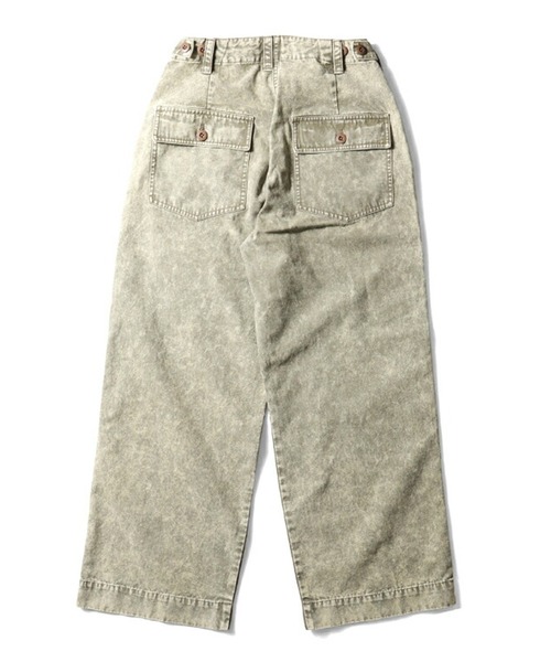 HOUSTON（ヒューストン）の「HOUSTON ケミカルウォッシュファティーグパンツ（カーゴパンツ・レディース・ベージュ/ブラック/オリーブドラブ・0/1）」の4枚目の写真