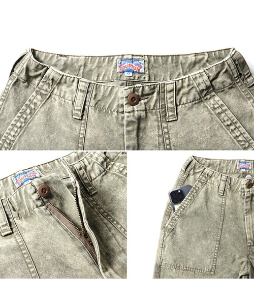 HOUSTON（ヒューストン）の「HOUSTON ケミカルウォッシュファティーグパンツ（カーゴパンツ・レディース・ベージュ/ブラック/オリーブドラブ・0/1）」の5枚目の写真