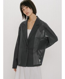 MIDIUMISOLID for Ladies シアーテーラードシャツジャケット