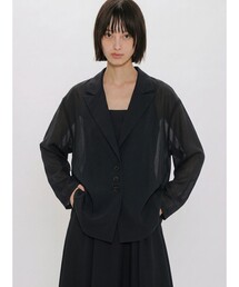 MIDIUMISOLID for Ladies シアーテーラードシャツジャケット