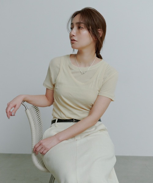 洗える】ツイストレイヤードTシャツ（Tシャツ/カットソー）｜MIESROHE