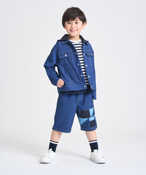 COMME CA ISM(コムサイズム)の「デニムライクストレッチ ハーフパンツ(その他パンツ・キッズ・ブルー・100cm/110cm/120cm/130cm/140cm/150cm)」の3枚目の写真