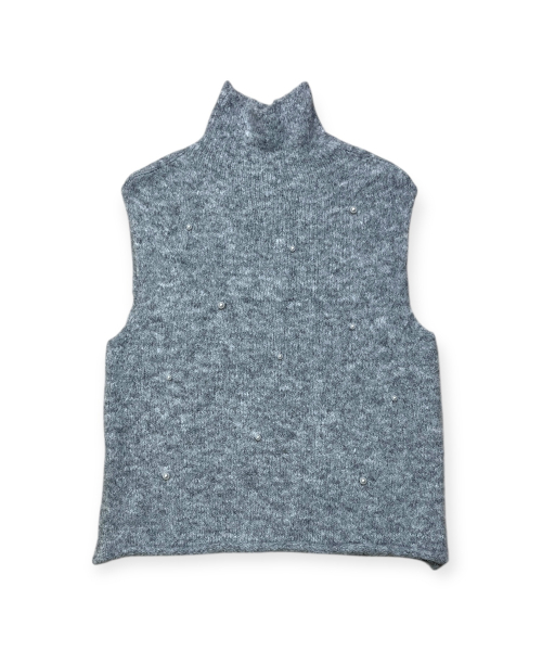 BORN SLIPPY(ボーンスリッピー)の「Snow Pearl Stud High-Neck Knit Vest (Gray)(ベスト・レディース・その他・FREE)」の3枚目の写真